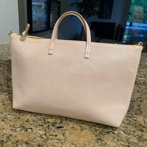 Clare V perforated attaché with handles/ zipper